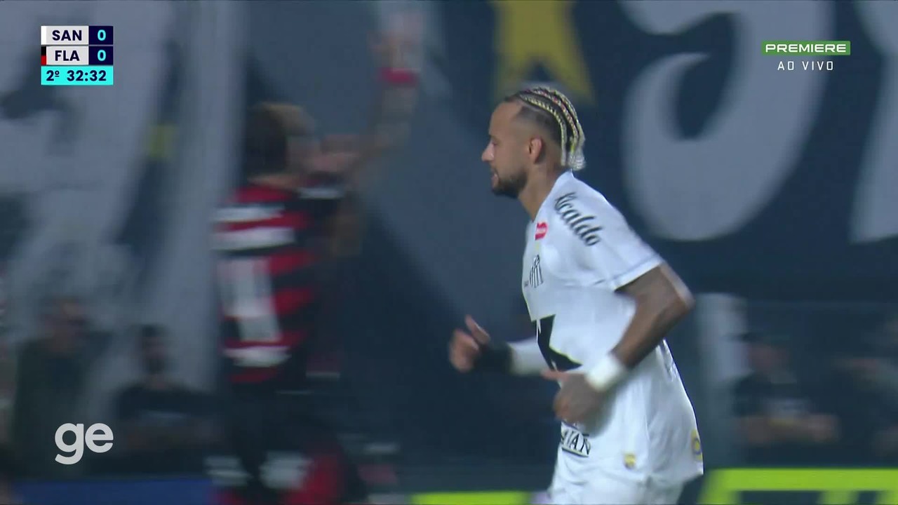 Veja alguns lances de Neymar na vitória do Santos contra o Flamengo
