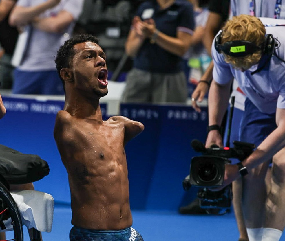 Gabrielzinho ganha sua terceira medalha de ouro nas Paralimpíadas de Paris 2024 — Foto: Alessandra Cabral/CPB