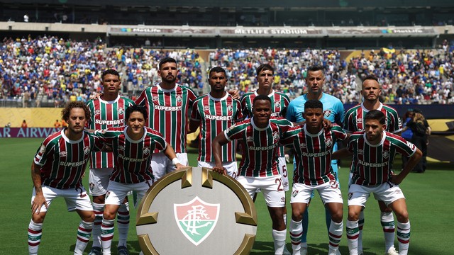 Jogadores do Fluminense antes de jogo contra o Chelsea