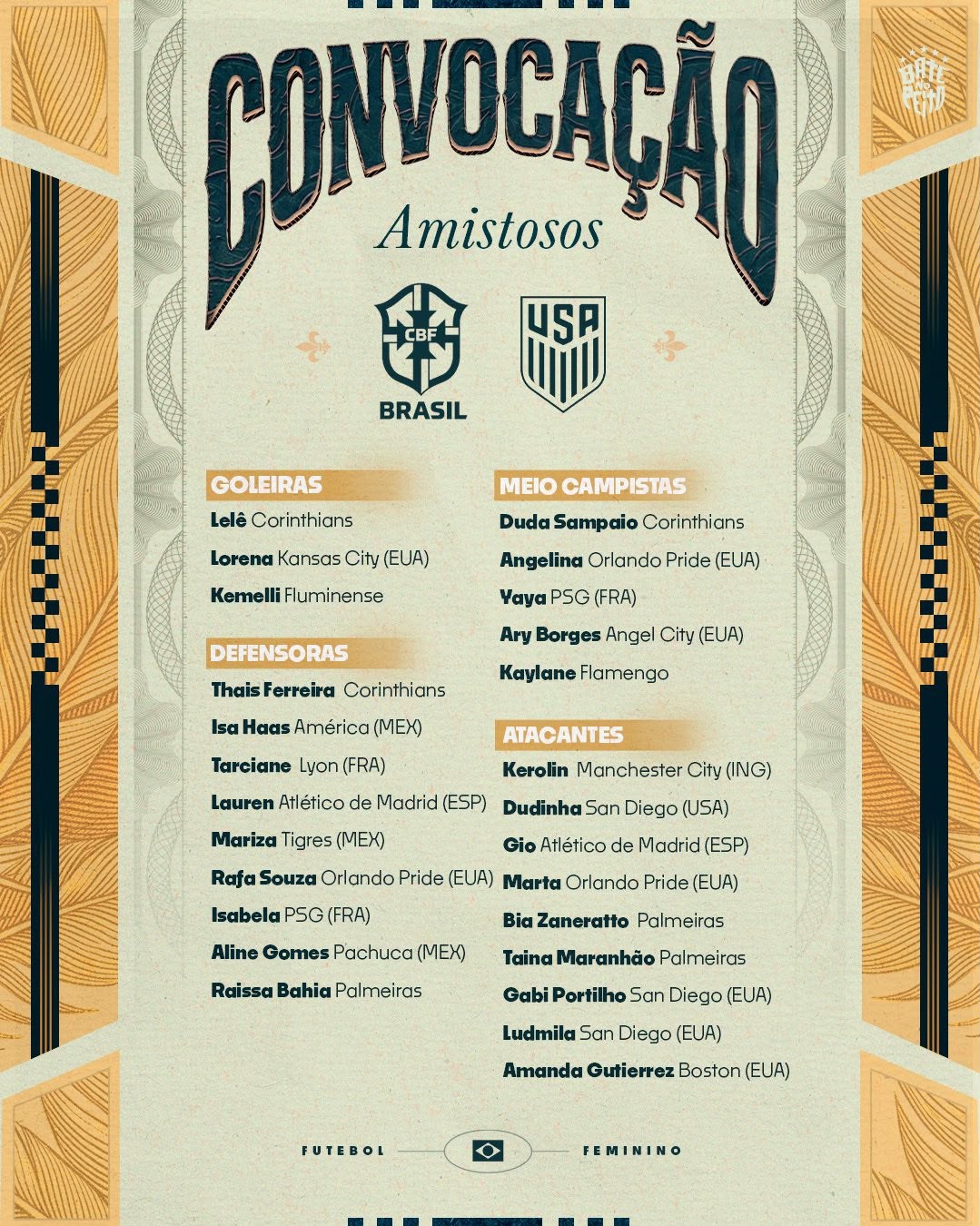 Arthur Elias convoca seleção feminina para amistosos contra os Estados Unidos; veja lista