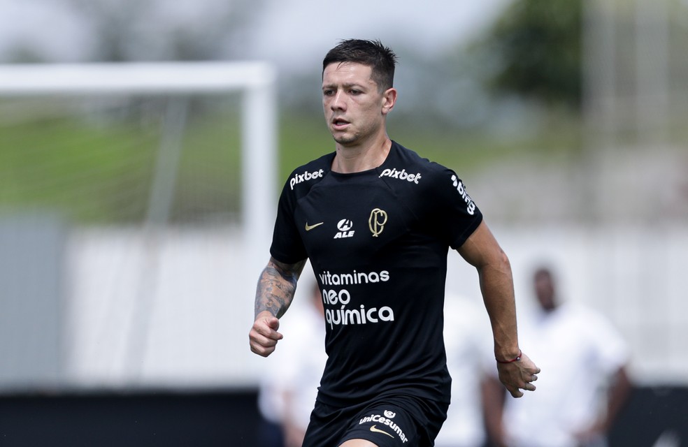 Rodrigo Garro em treino do Corinthians — Foto: Rodrigo Coca/Agência Corinthians