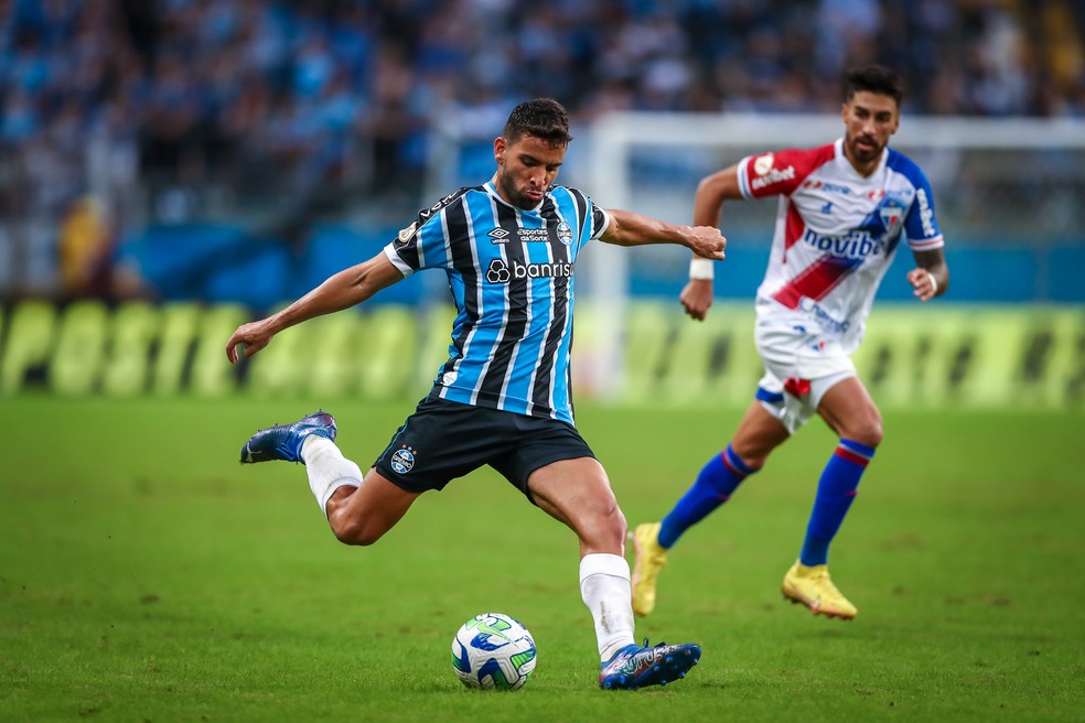 Pepê em empate do Grêmio com o Fortaleza — Foto: Lucas Uebel/Grêmio