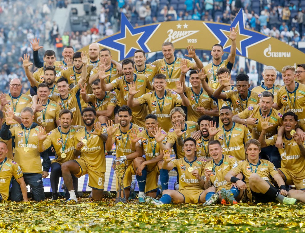 Zenit conquista o Campeonato Russo de 2022/23 — Foto: Mike Kireev/NurPhoto via Getty Images