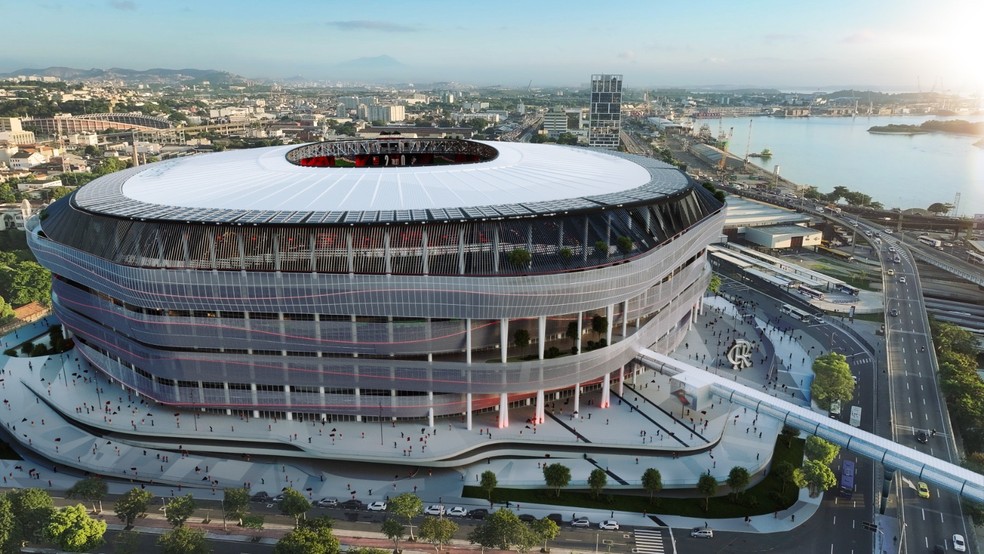 Imagens do projeto do estádio do Flamengo — Foto: Reprodução
