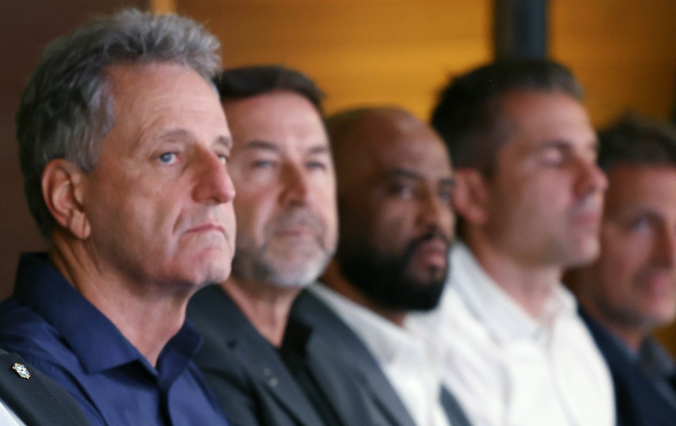 Rodolfo Landim e Augusto Melo, presidentes do Flamengo e Corinthians, na CBF