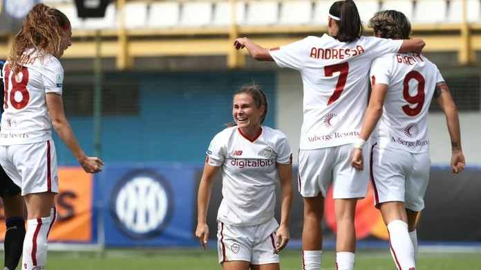 Andressa Alves fecha goleada sobre Inter de Milão, e Roma fica mais perto  do título do Italiano Feminino, futebol italiano