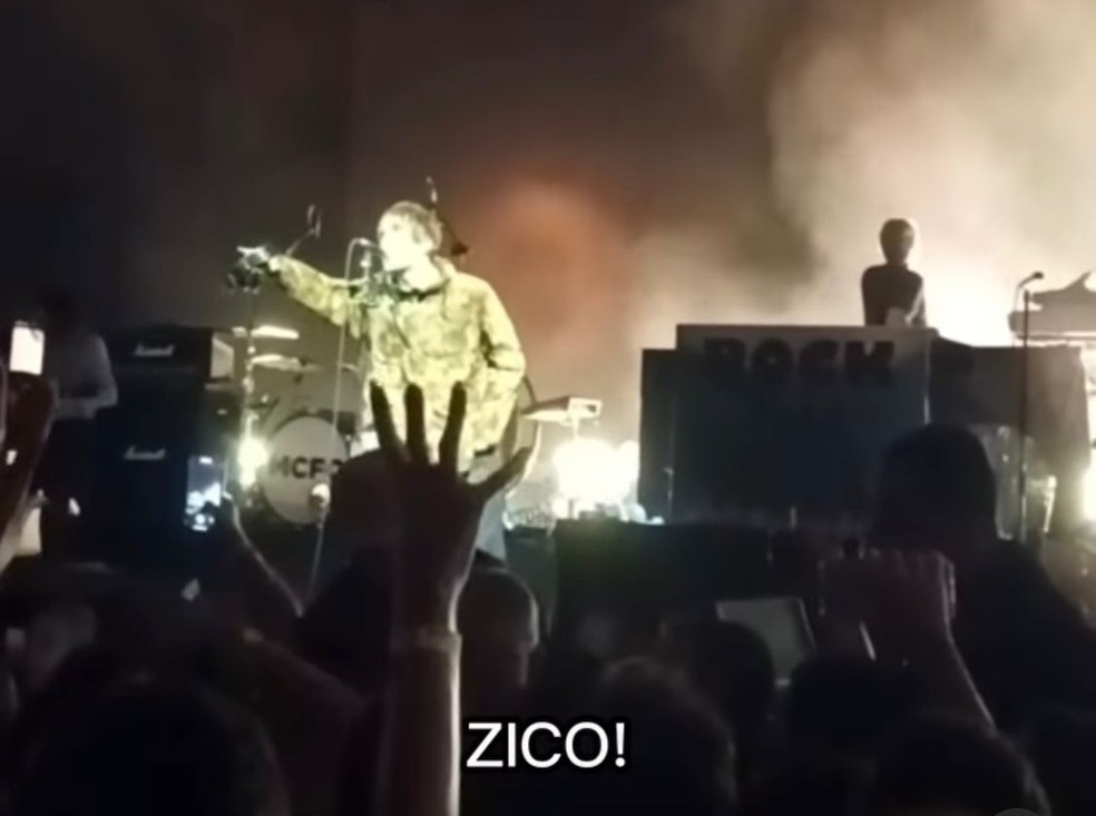 Liam Gallagher dedica música “Wonderwall” para Zico — Foto: Reprodução