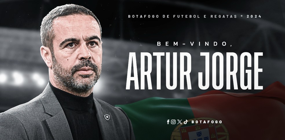 Artur Jorge é anunciado pelo Botafogo — Foto: Divulgação