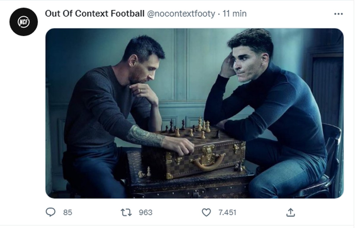Foto de Messi e CR7 jogando xadrez viraliza nas redes sociais