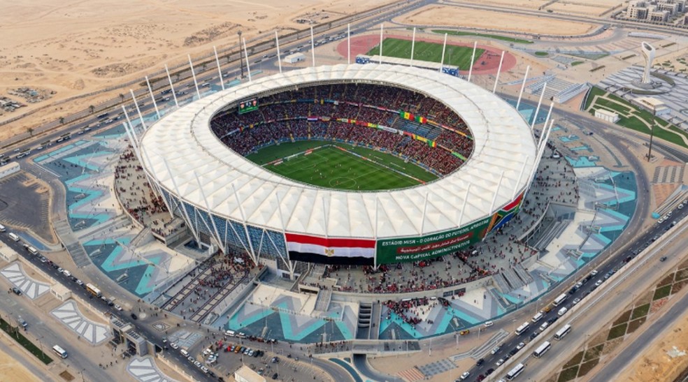 Misr Stadium foi inaugurado em março de 2024 — Foto: Reprodução / Internet