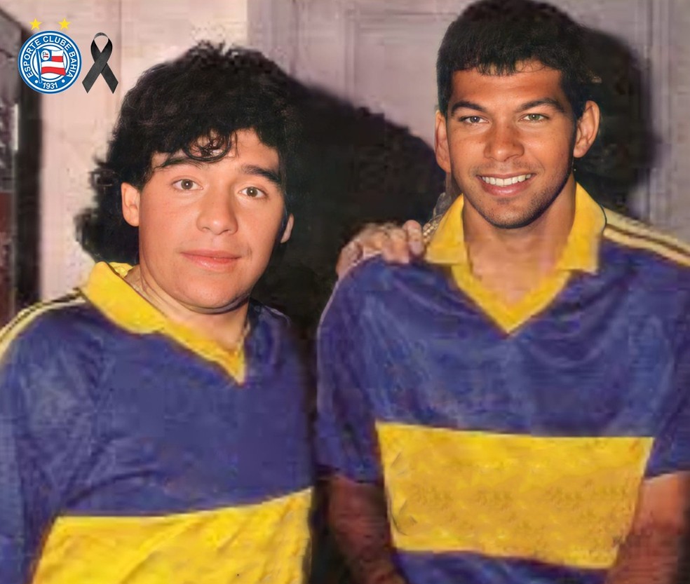 Maradona e Charles Fabian no Boca Juniors
