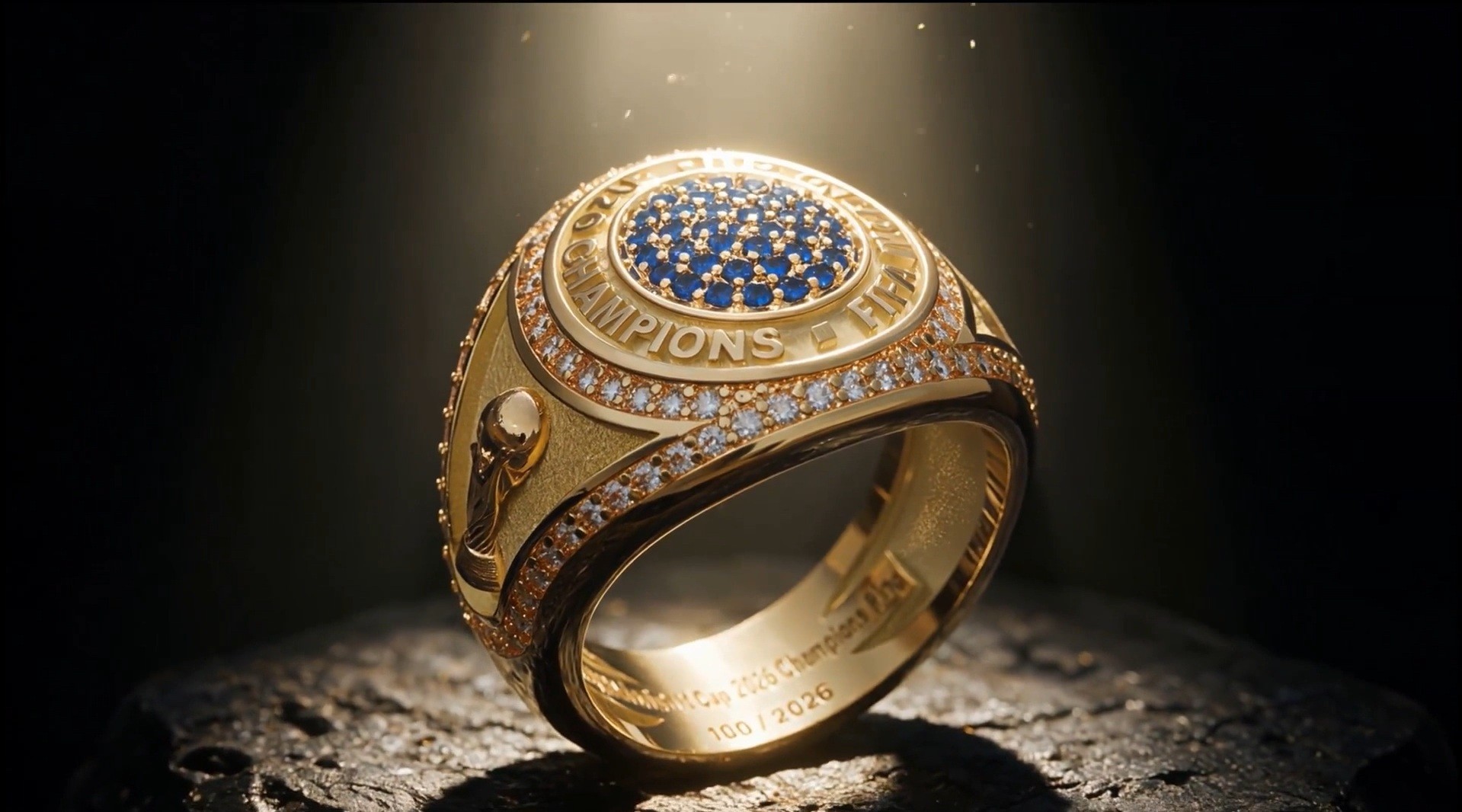 Image accompanying ge.globo.com coverage of the 2026 FIFA World Cup championship ring.