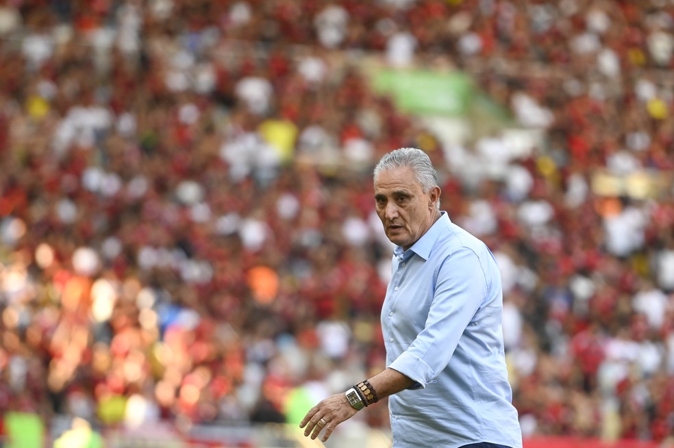 Tite em Flamengo x Atlético-GO — Foto: Marcelo Cortes/Flamengo