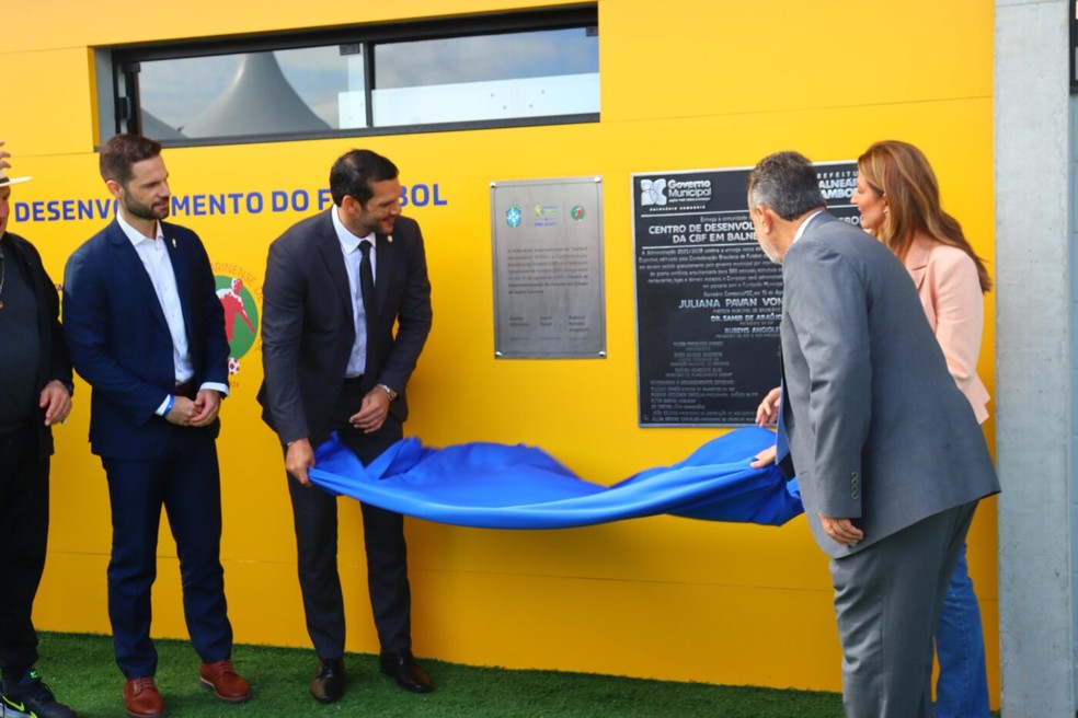 Inauguração do Centro de Desenvolvimento do Futebol em Santa Catarina — Foto: Jefferson Sodré/FCF