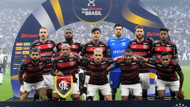 Time do Flamengo posado na Copa do Brasil