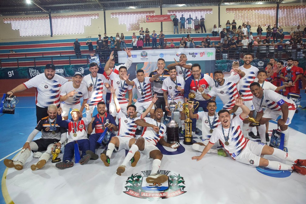 Alfenas goleia Monte Santo de Minas por 6 a 2 e conquista o bicampeonato da Taça EPTV de Futsal Sul de Minas — Foto: Thibé Fotografias