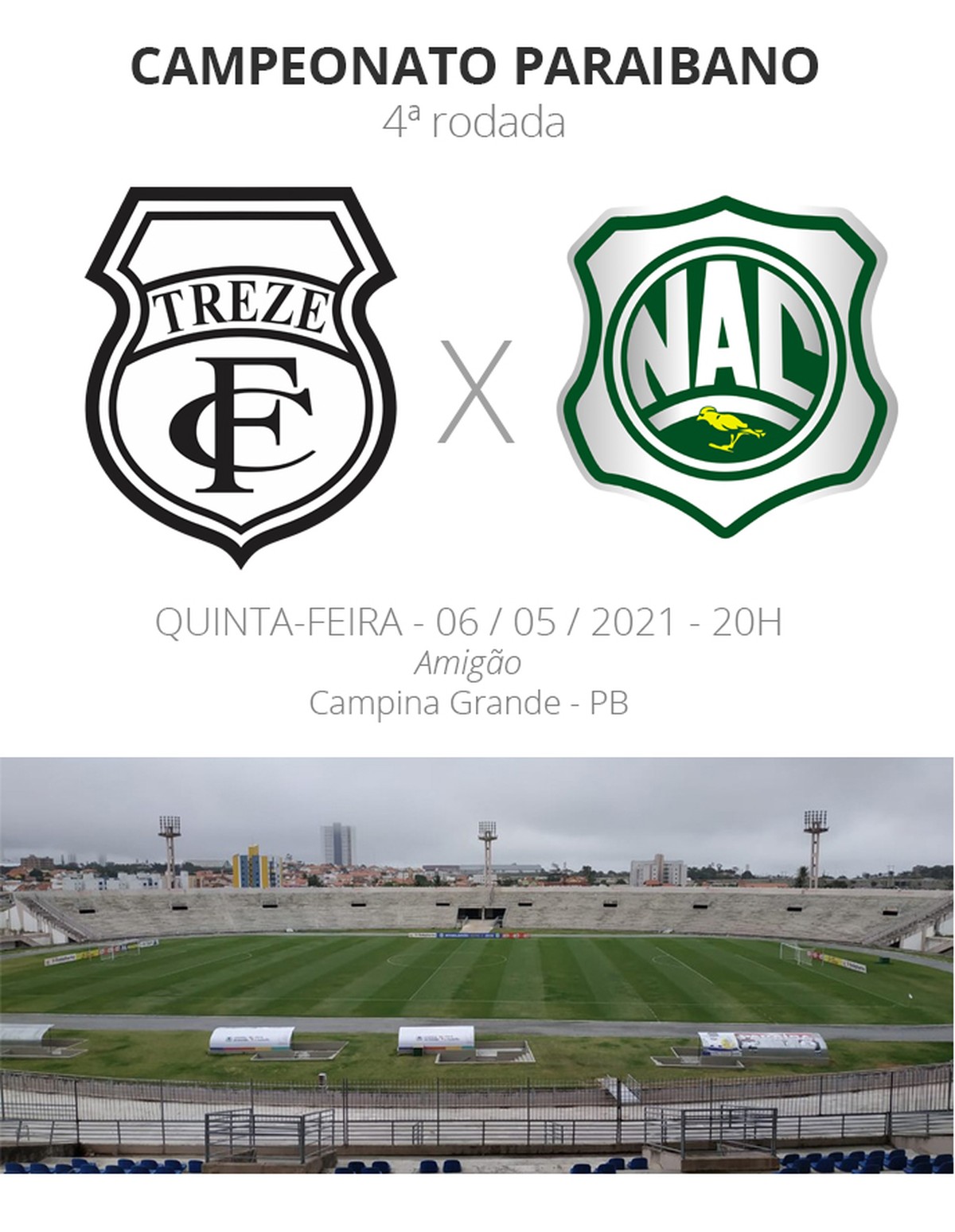 Treze x Nacional de Patos: confira prováveis escalações, arbitragem e ...