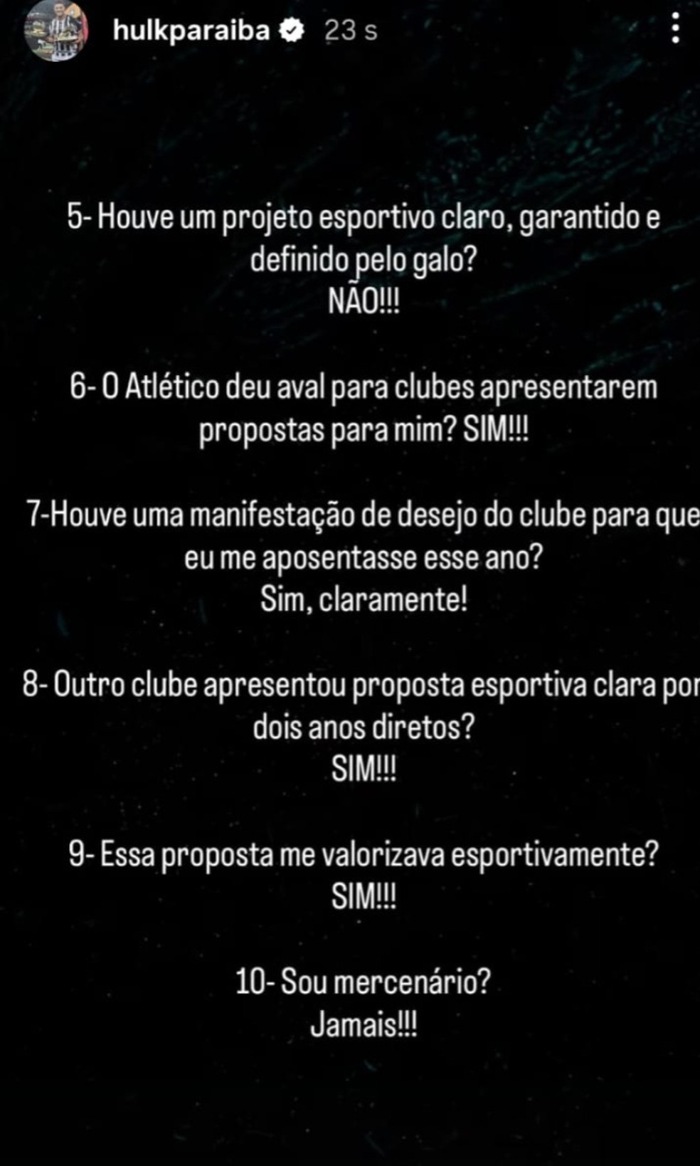 Hulk desabafa nas redes sociais — Foto: Reprodução/ Instagram
