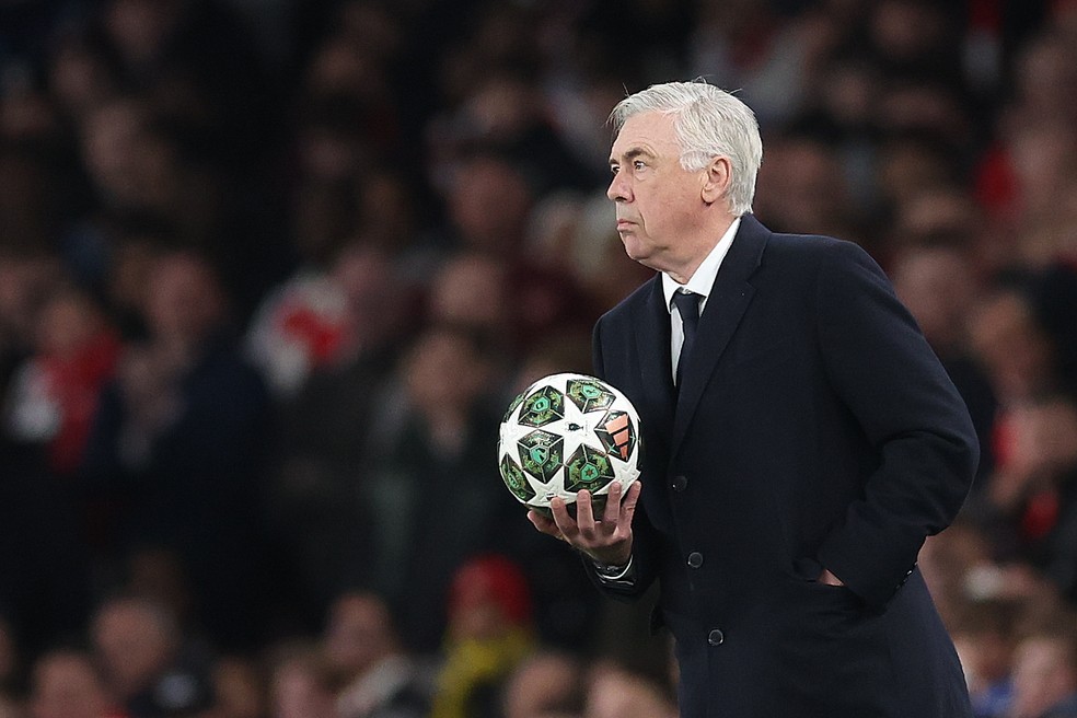 Carlo Ancelotti Real Madrid Arsenal — Foto: Catherine Ivill/Getty Images