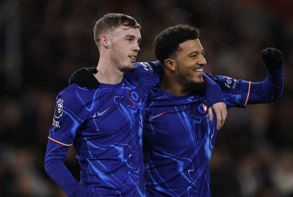 Palmer e Sancho comemoram em goleada do Chelsea sobre o Southampton