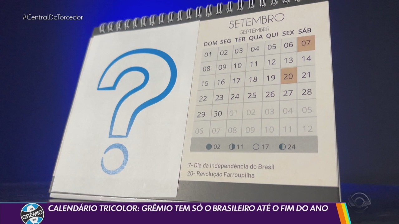 Calendário: Grêmio tem só o Brasileirão até o fim do ano