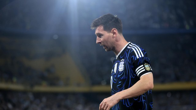 Messi em ação em Argentina x Mauritânia