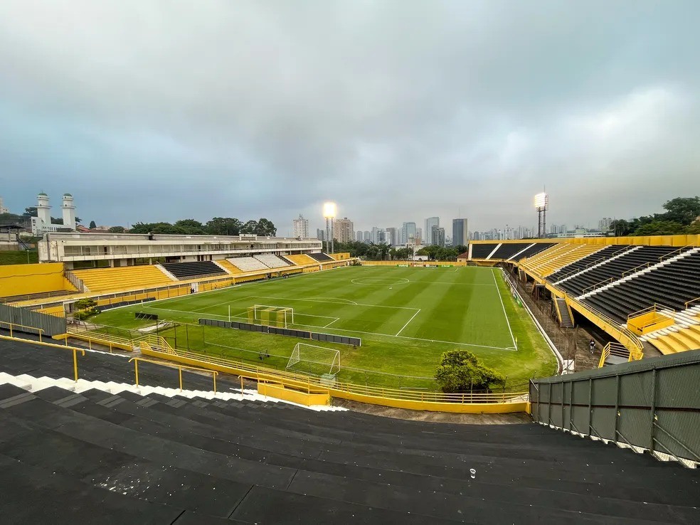 Estádio 1° de Maio, em São Bernardo — Foto:  Abner Dourado/AGIF