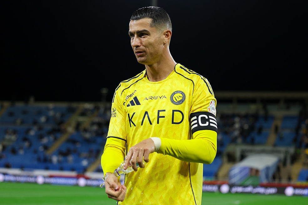 Cristiano Ronaldo em jogo do Al-Nassr — Foto: Getty Images