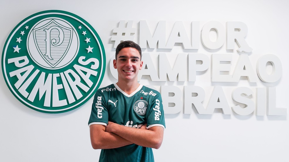 Figueiredo, meia do Palmeiras sub-17 — Foto: Fabio Menotti/Palmeiras