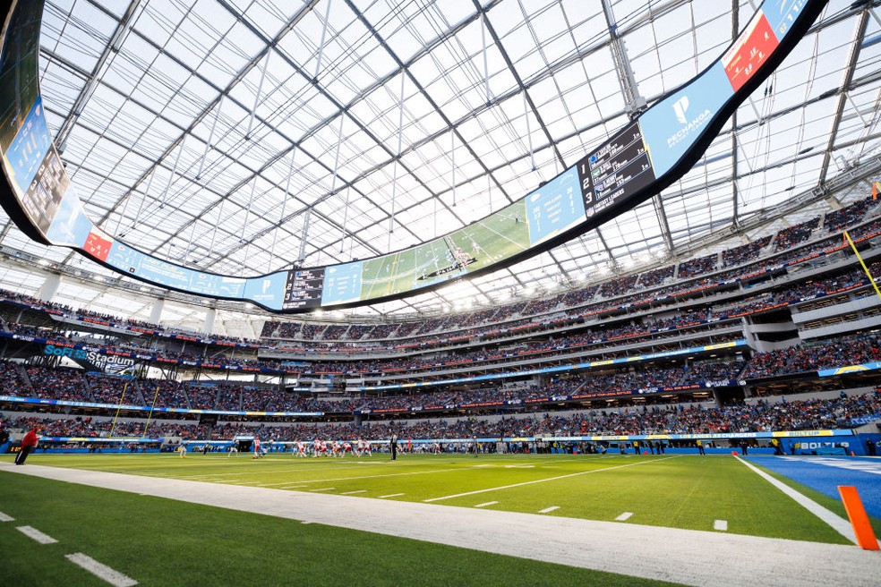 Estádio SoFi, em Los Angeles, será uma das 16 sedes da Copa do Mundo e 2026 — Foto: Getty Images