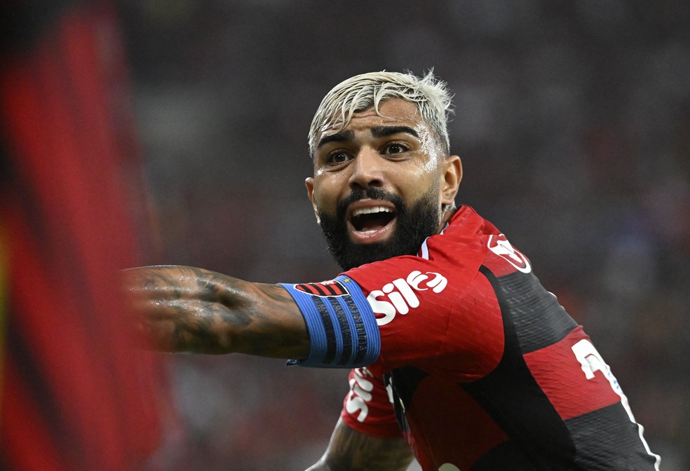 O atacante Gabriel, do Flamengo — Foto: André Durão/ge