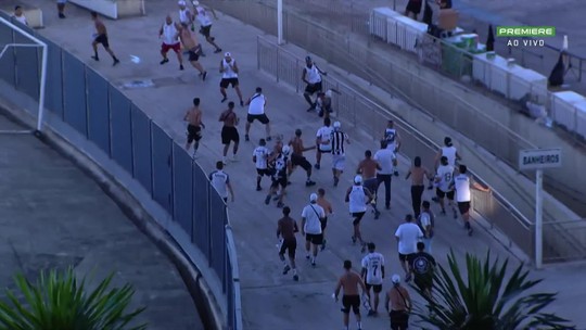 Fluminense x Atlético-MG: torcedores brigam antes do jogo; ferido é levado ao hospital - Programa: Tempo Real 