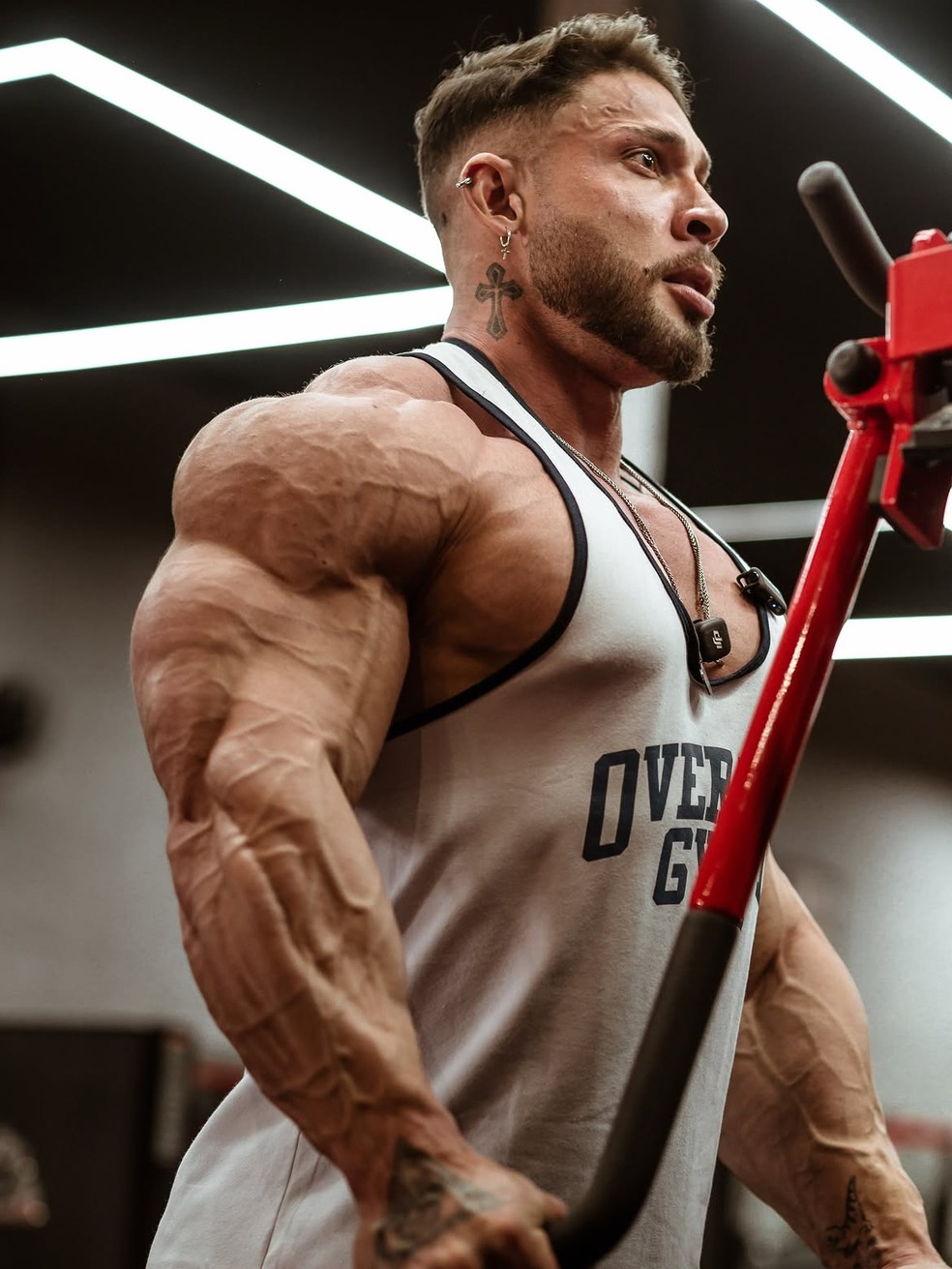 Ramon Dino durante treino antes de seu guest posing no Musclecontest Brazil, em Curitiba — Foto: Reprodução/Instagram/jam_milinhares