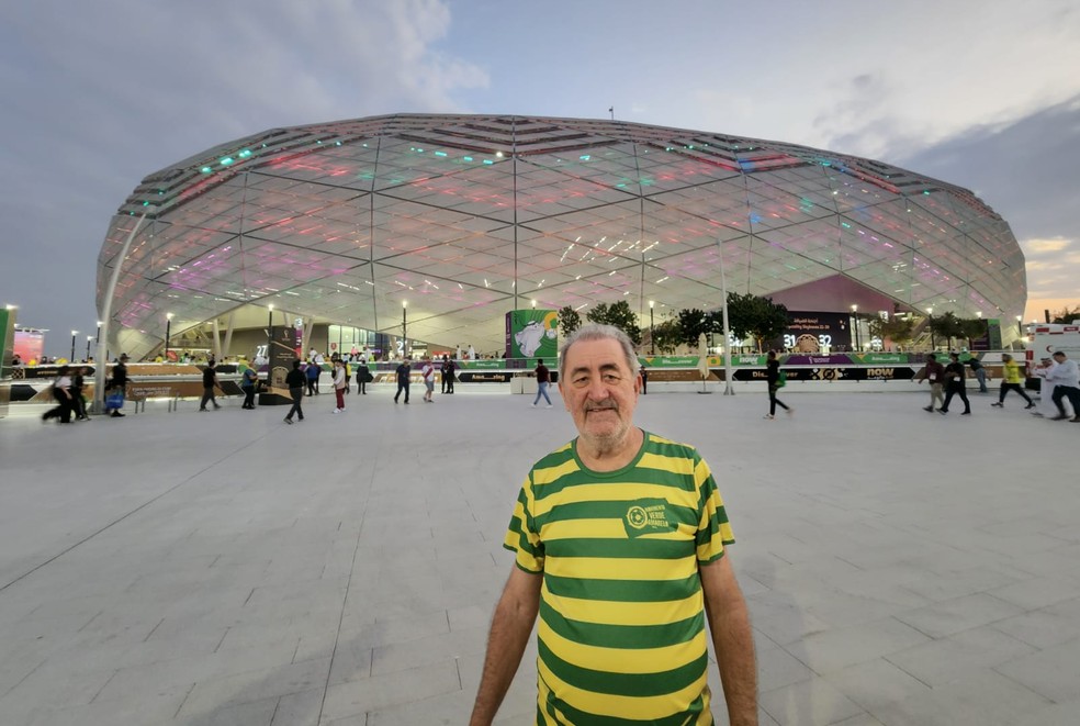 Torcedor marcou presença na Copa do Catar — Foto: Arquivo Pessoal