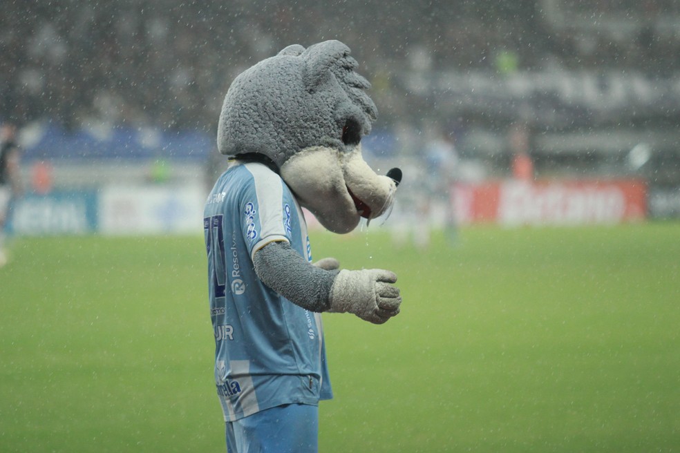 Mascote do Paysandu comemorando.