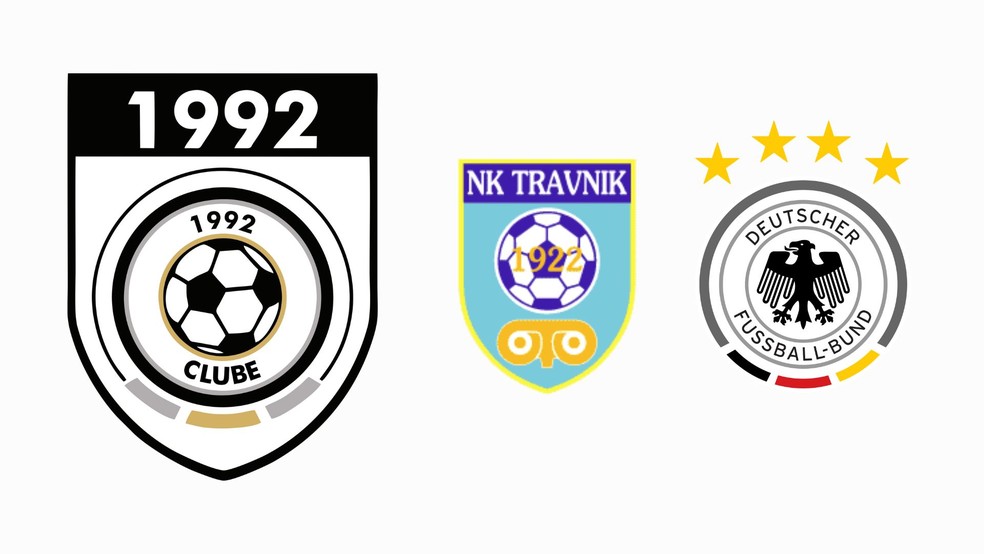 Logo do Clube 1992 é inspirado no escudo do NK Travnik e da Alemanha — Foto: Arte