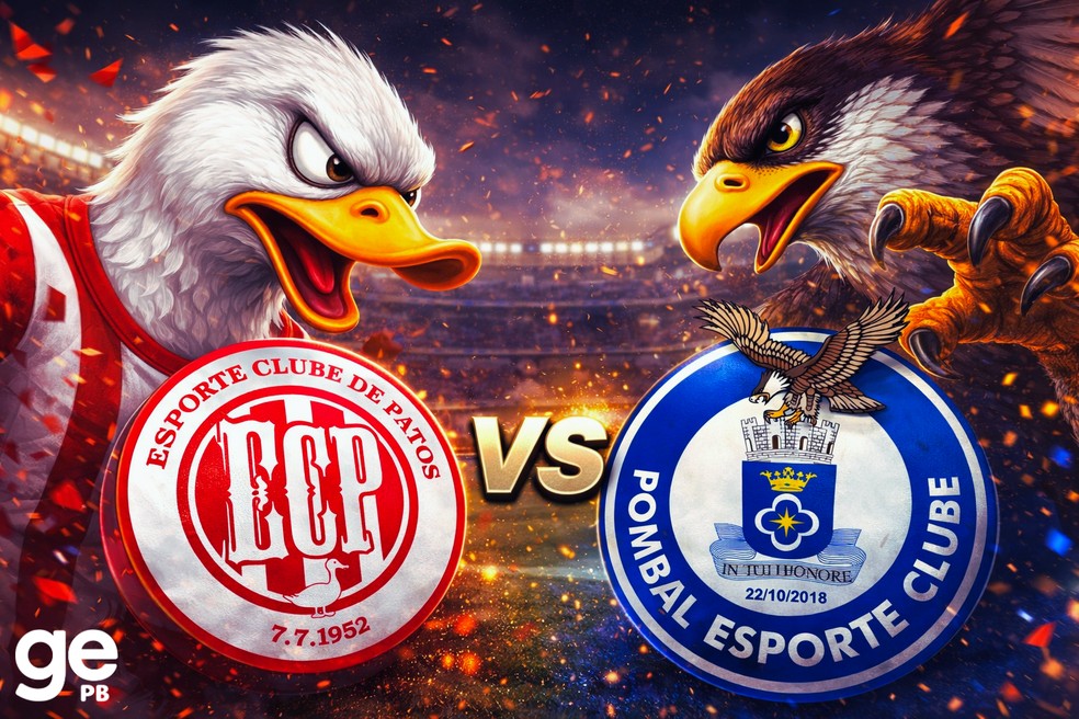 Arte: Esporte de Patos x Pombal � Foto: ChatGPT