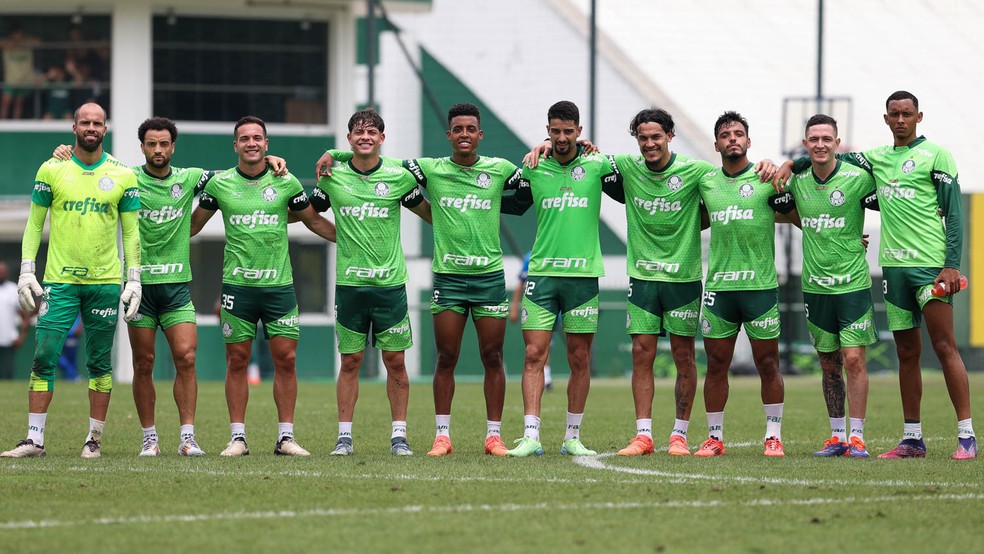Treino do Palmeiras na Academia de Futebol — Foto: Cesar Greco/Palmeiras