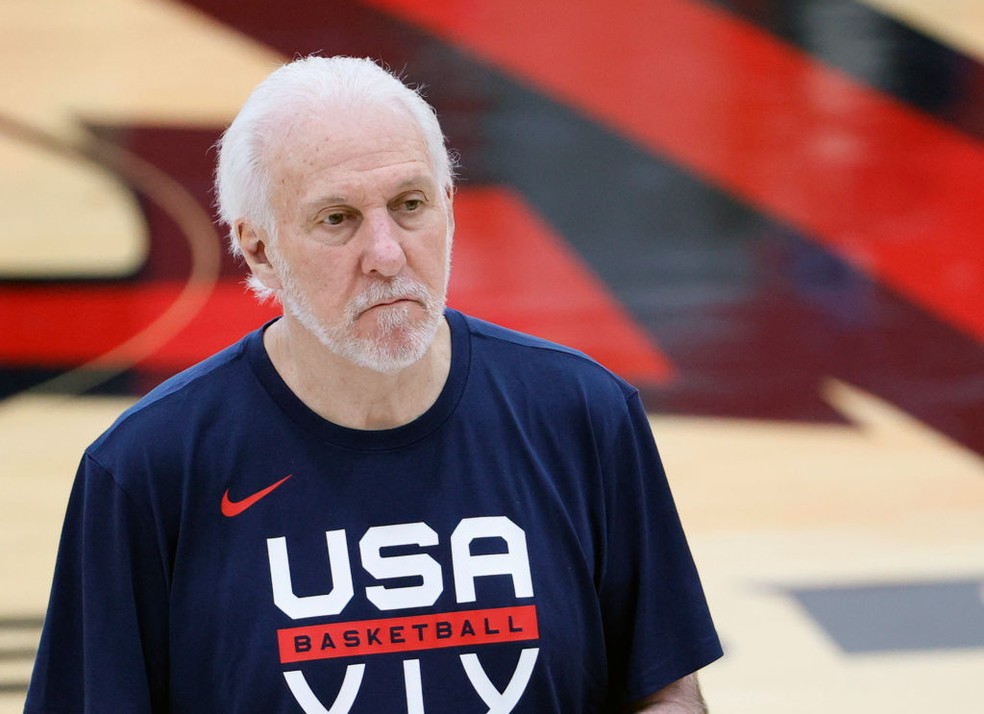 Gregg Popovich em Tóquio — Foto: Ethan Miller/Getty Images
