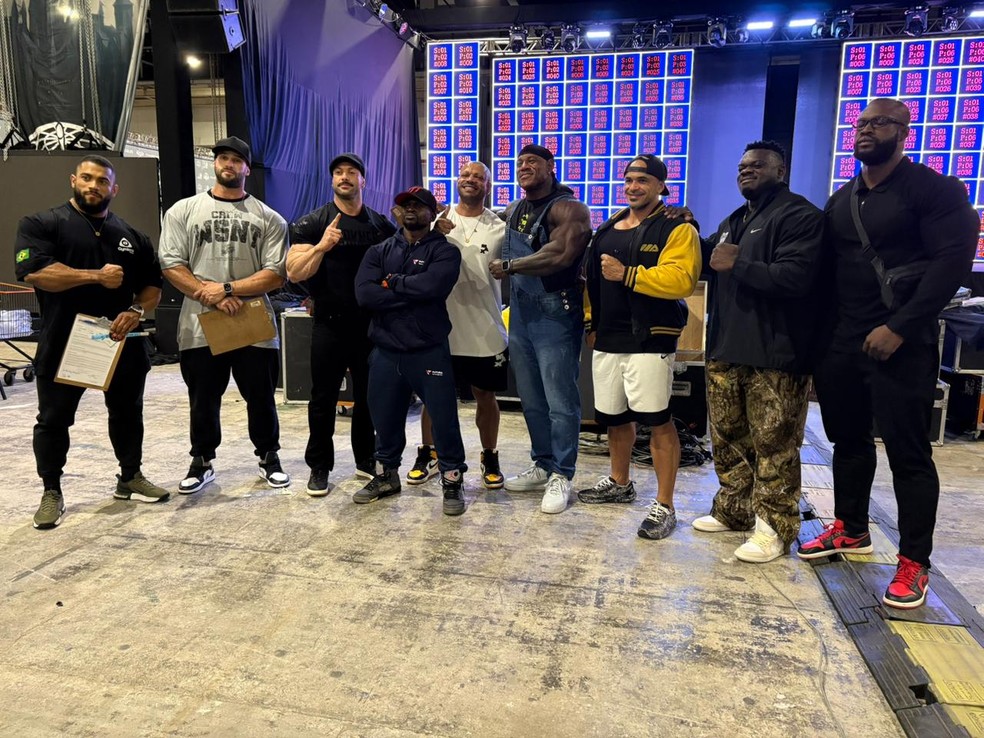 Atletas inscritos para a disputa da Open na divisão profissional do Arnold Brasil 2026 — Foto: Wesley Felix/Globo