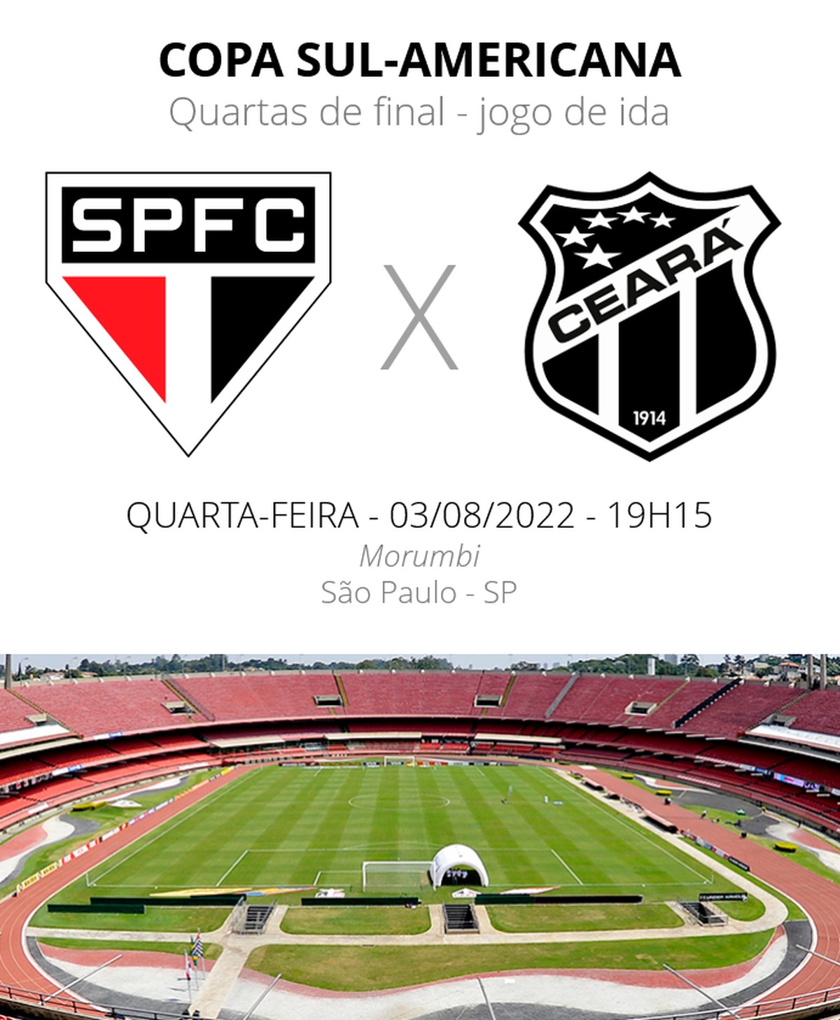 Saiba onde assistir ao jogo entre São Paulo e Ceará pela Copa Sul