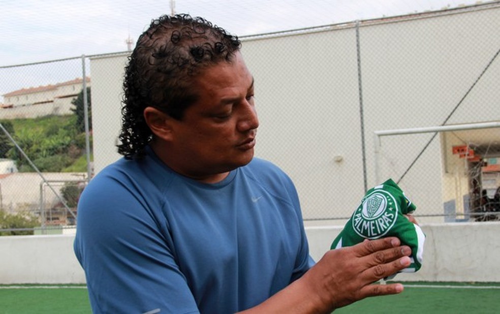 Tonhão, ex-zagueiro do Palmeiras, em registro de 2019  — Foto: GloboEsporte.com