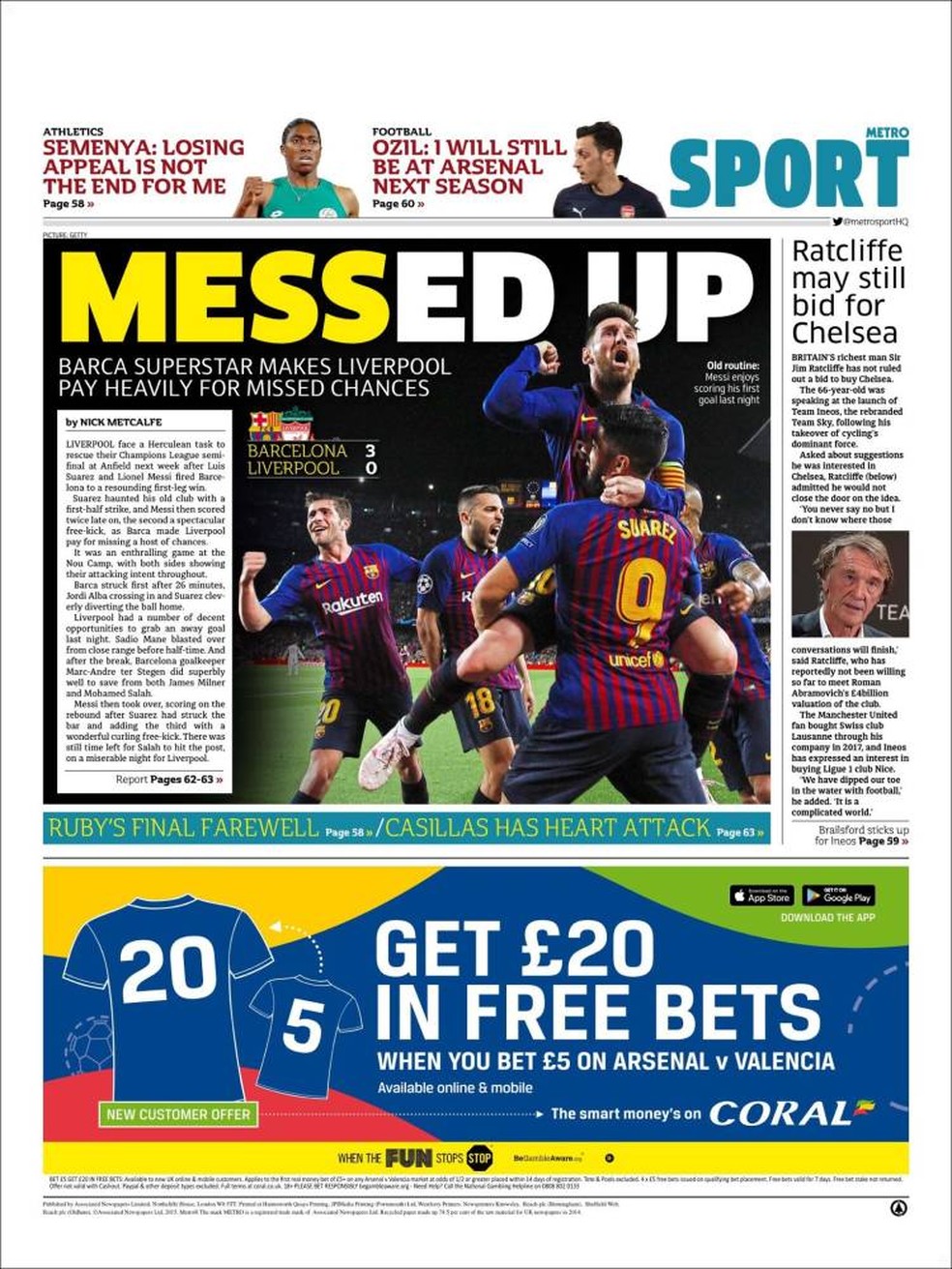 Diabólico, Gênio, Delirante: jornais do mundo repercutem atuação  histórica de Messi, liga dos campeões