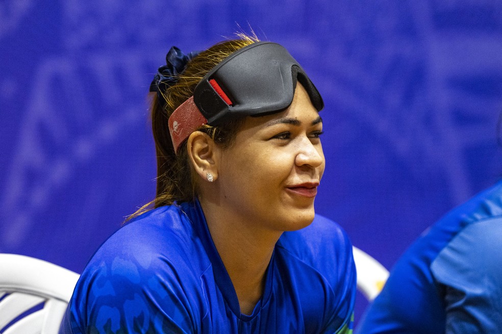 Geovana Clara Costa de Moura defende a seleção brasileira de goalball — Foto: Alessandra Cabral/CPB