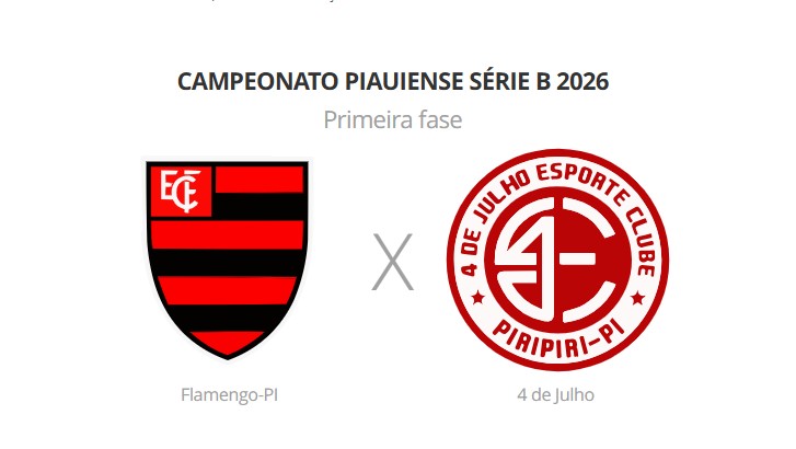 Flamengo-PI x 4 de Julho: onde assistir ao vivo, horário e prováveis escalações