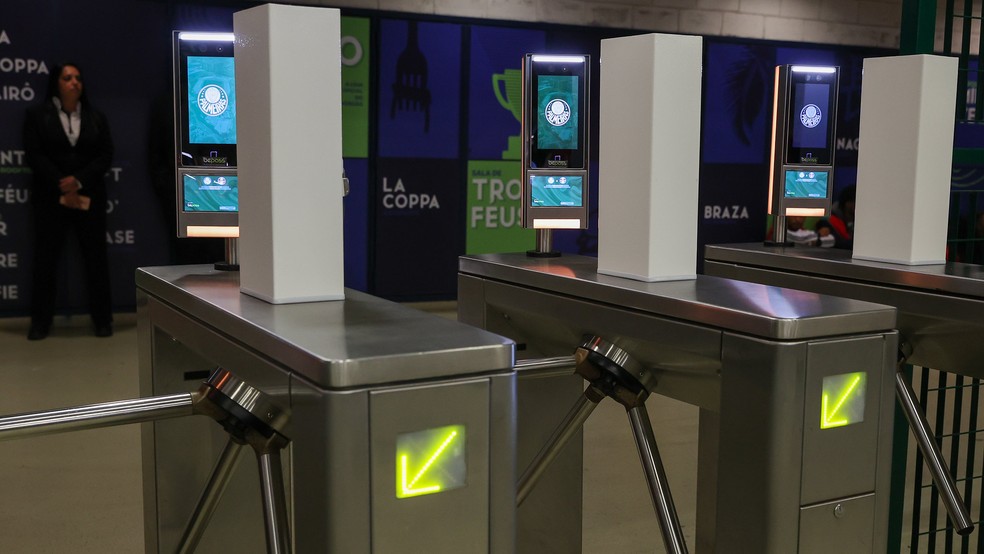 Sistema de reconhecimento facial do Allianz Parque, estádio do Palmeiras — Foto: Fabio Menotti/Palmeiras