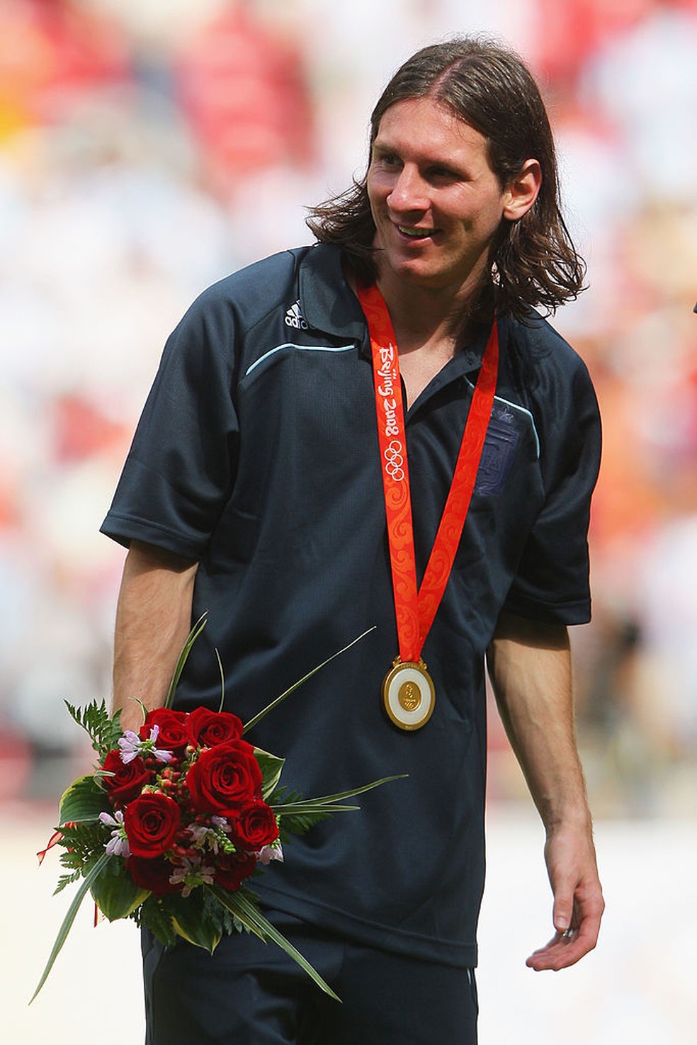 Messi com a medalha de 2008