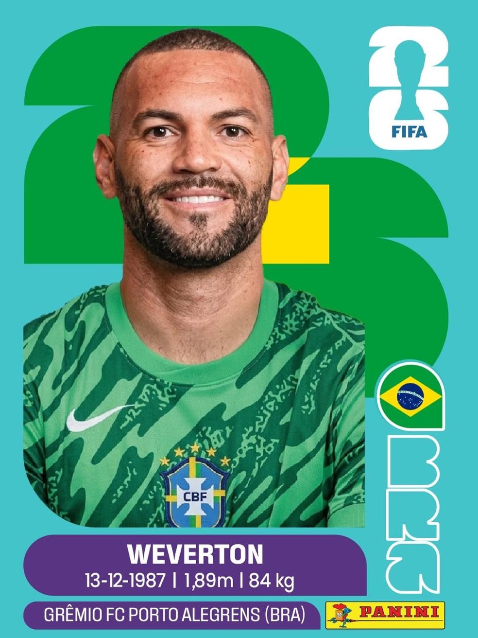 Figurinha de Weverton no álbum da Copa — Foto: Reprodução