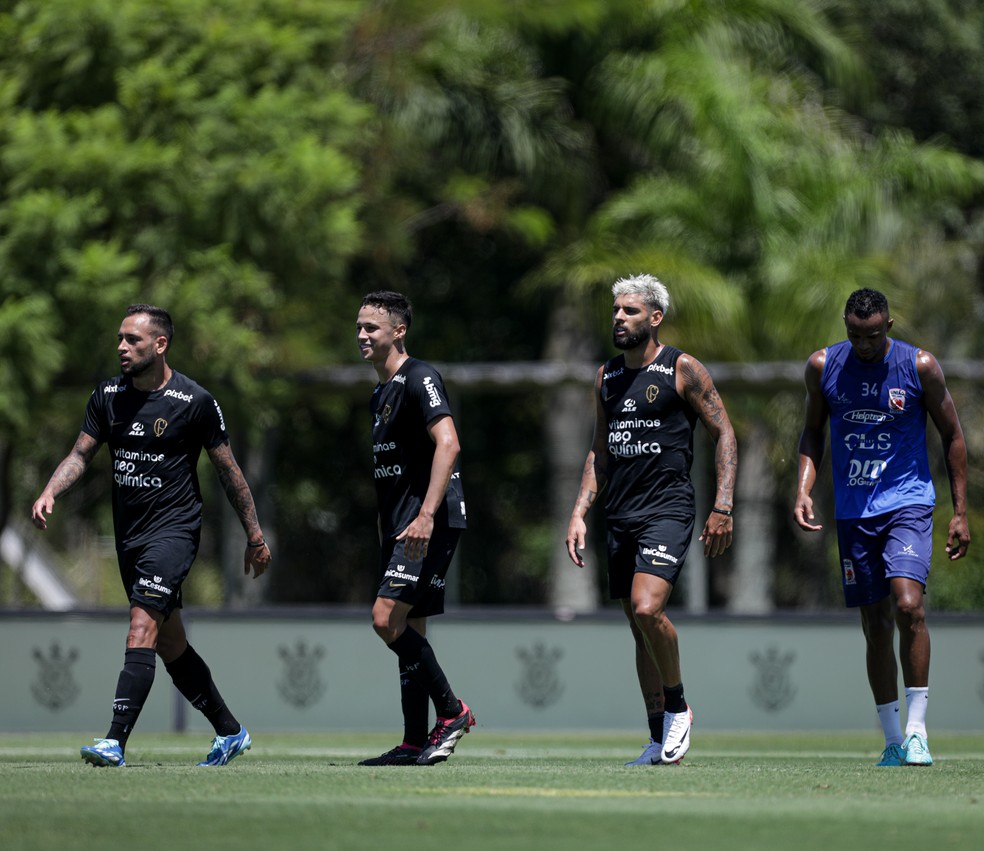 Jogo-treino entre Corinthians e União São João no CT Joaquim Grava — Foto: Rodrigo Coca/Agência Corinthians