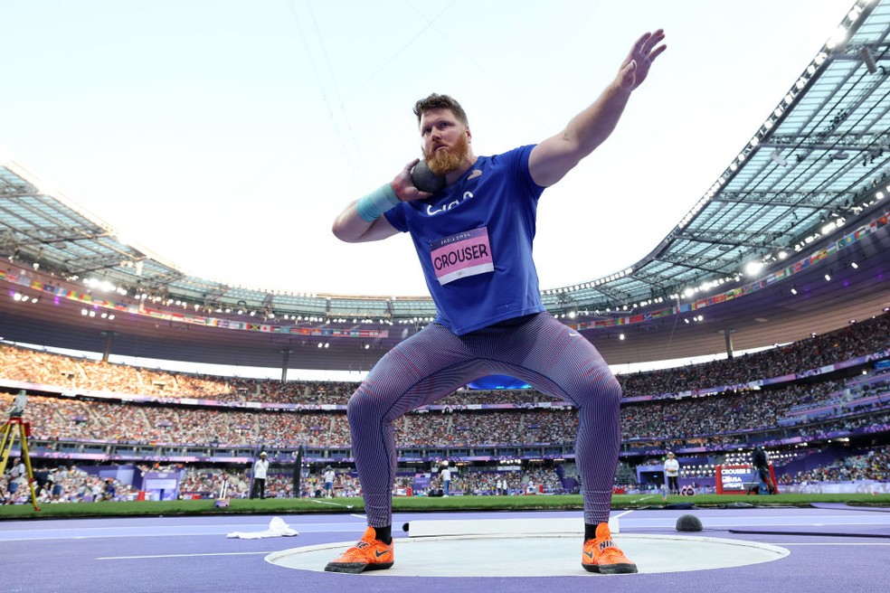 Ryan Crouser, tricampeão olímpico no arremesso de peso — Foto: Getty Images